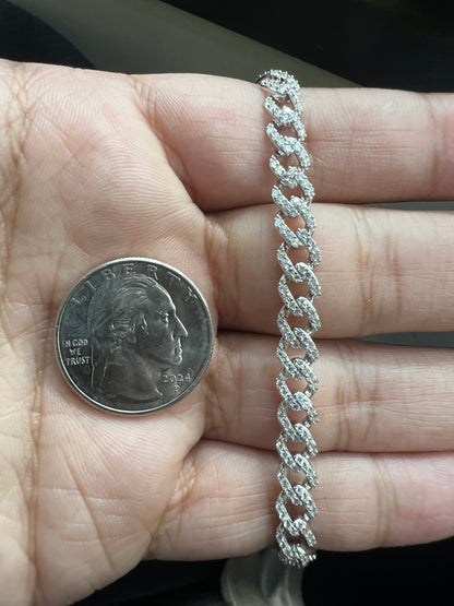 Silver Cuban Moissanite Bracelet