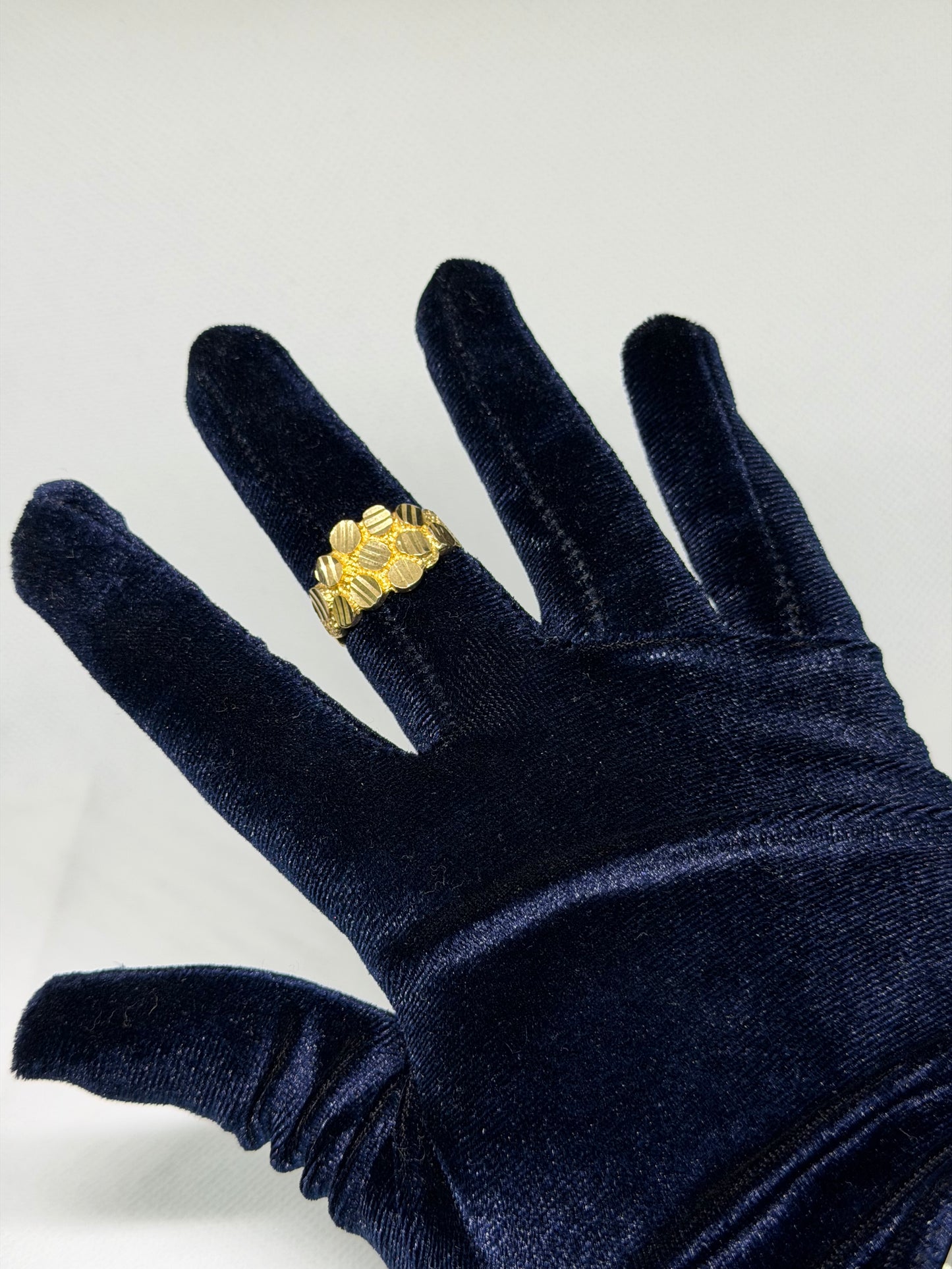 10K Solid Gold Nugget Ring - Size 11