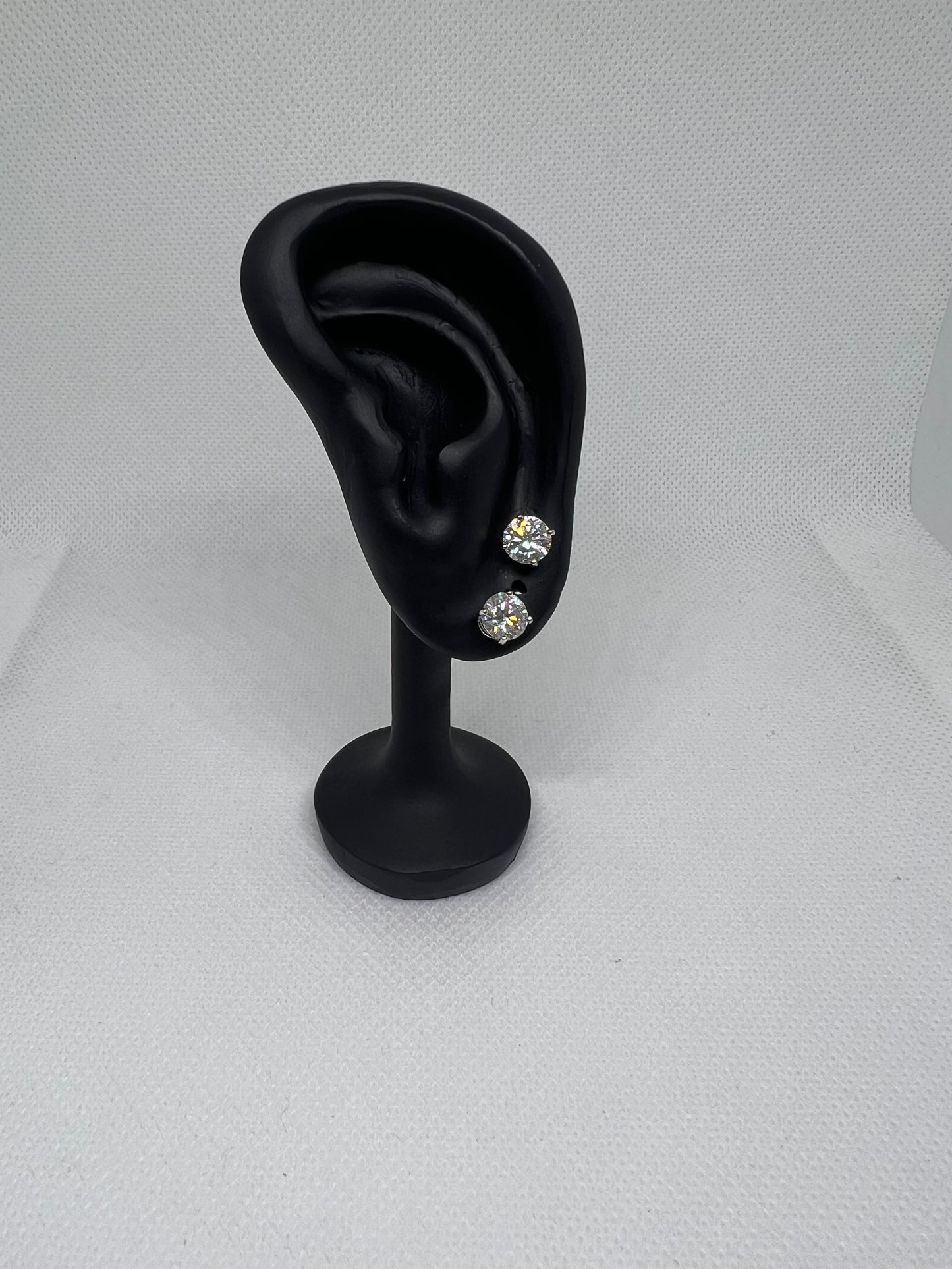 Sterling Silver Solitaire Moissanite Earrings