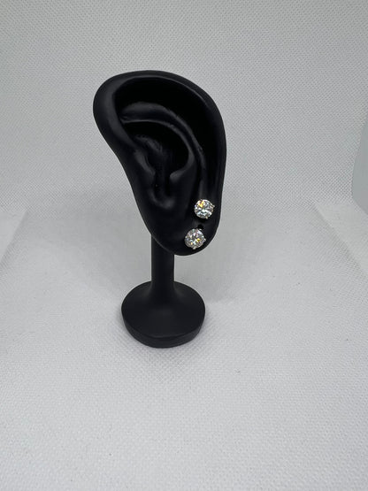 Sterling Silver Solitaire Moissanite Earrings