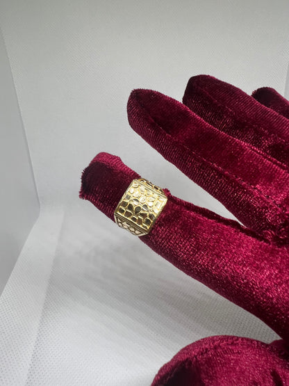 10K Solis Gold Nugget Ring - Chain Included