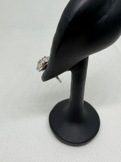 Sterling Silver Cluster Moissanite Earrings