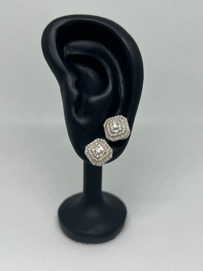 Sterling Silver Glacier Mountain Moissanite Earrings