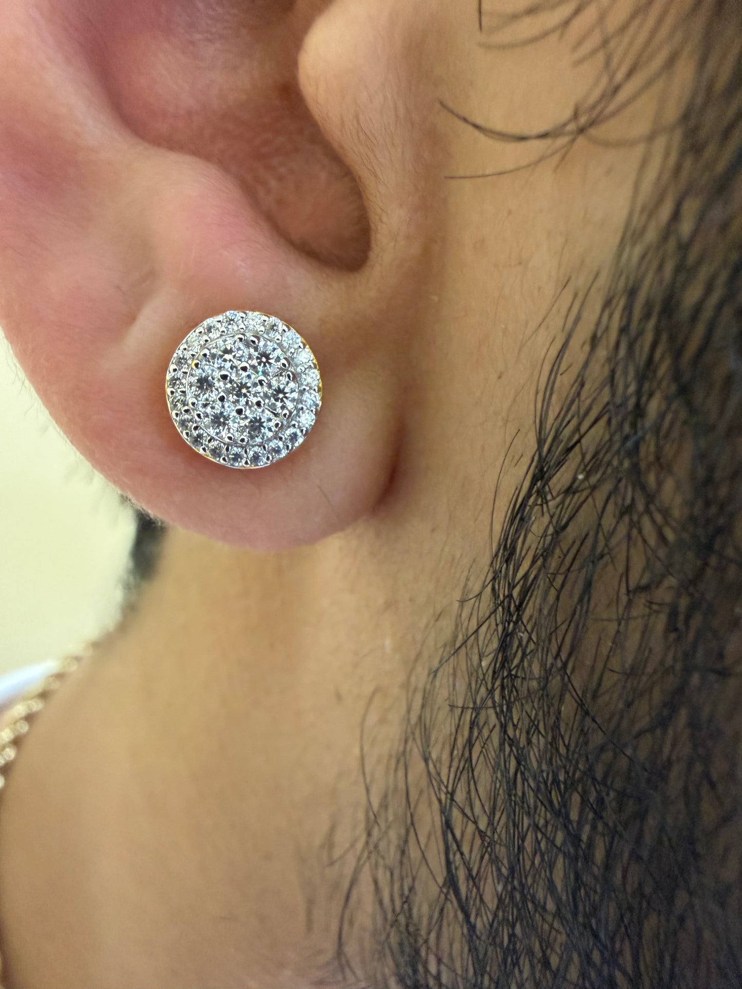 Sterling Silver Gold Vermeil Halo Setting Moissanite Earrings