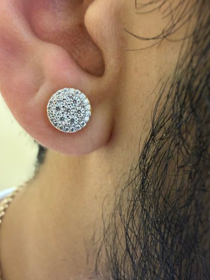 Sterling Silver Gold Vermeil Halo Setting Moissanite Earrings
