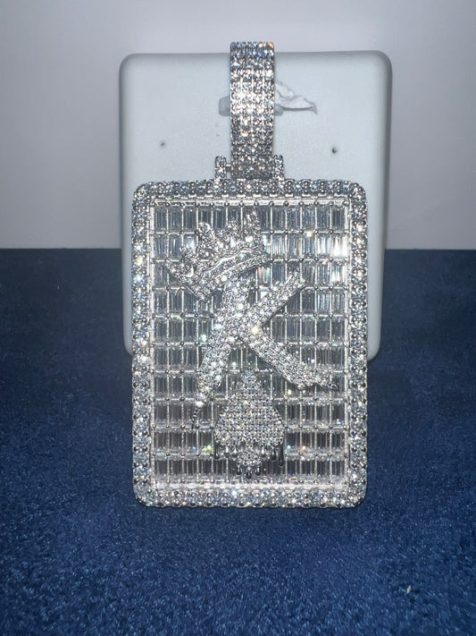 Silver King of Spade Moissanite Pendant