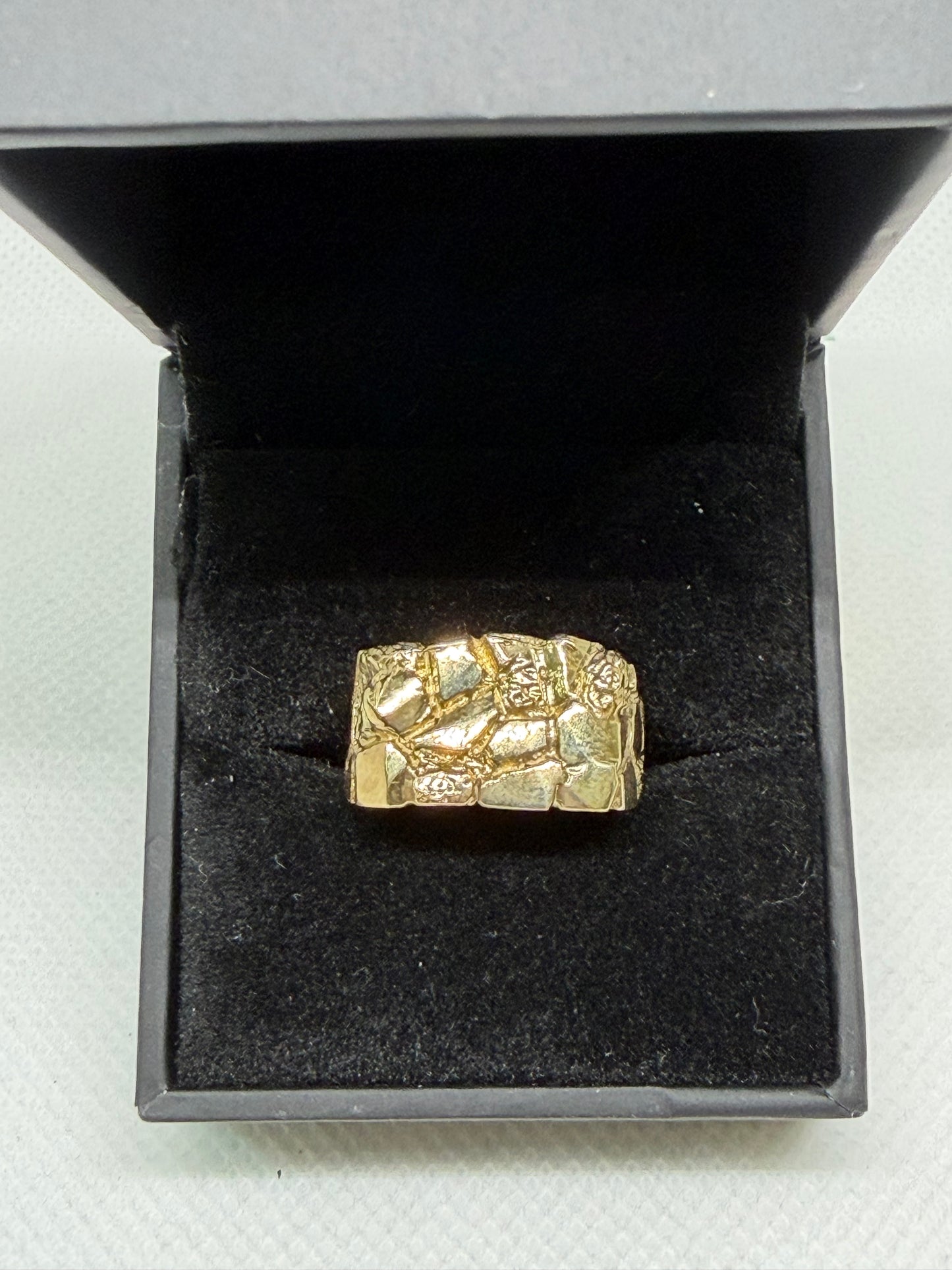 10K Solid Gold Nugget Ring - Size 7