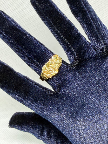 10K Solid Gold Nugget Ring - Size 10.5