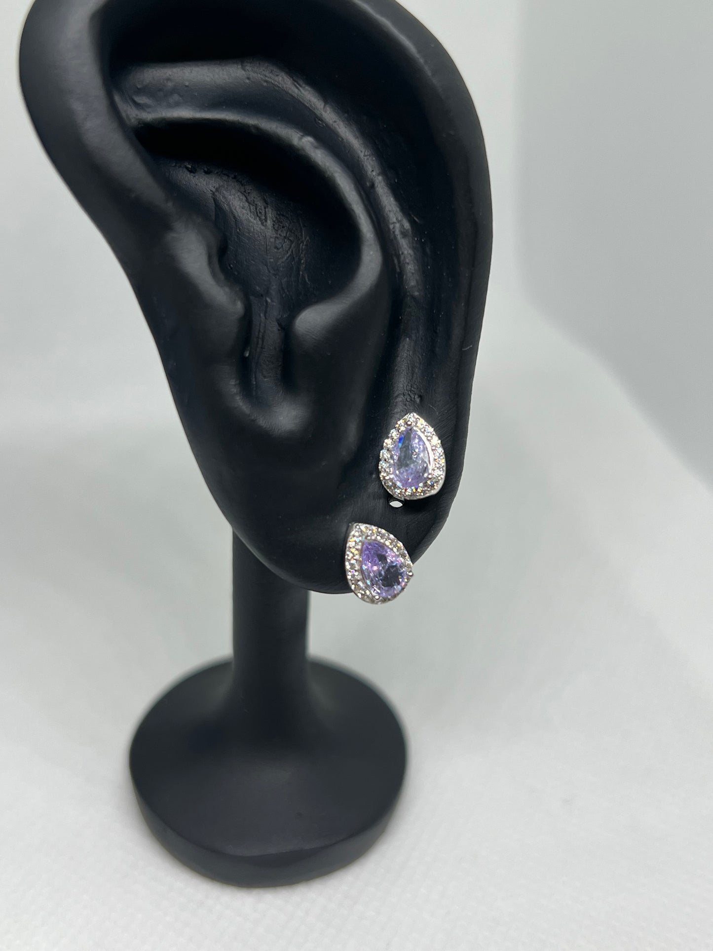 Sterling Silver Alexandrite Teardrop Earring and Pendant Set