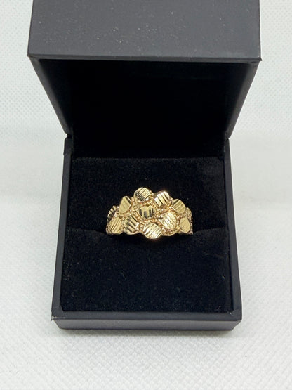 10K Solid Gold Nugget Ring - Size 9.5