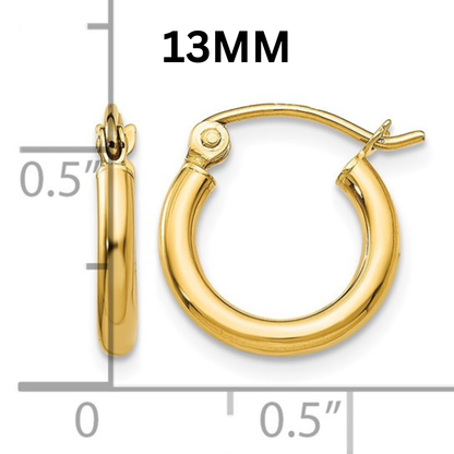 10K Gold Hoop Huggies 2MM (Clasp Style)