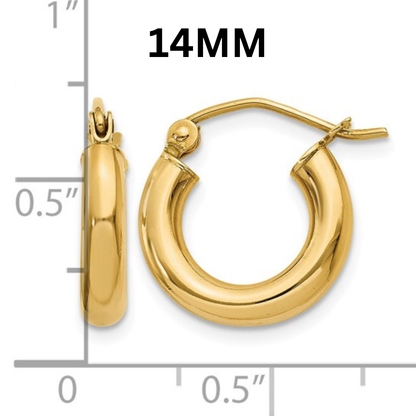 10K Gold Hoop Huggies 3MM (Clasp Style)