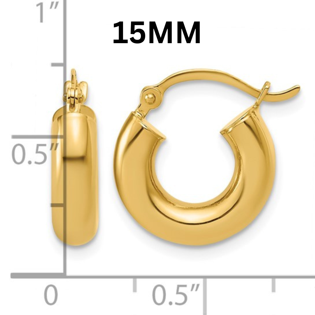 10K Gold Hoop Huggies 4MM (Clasp Style)