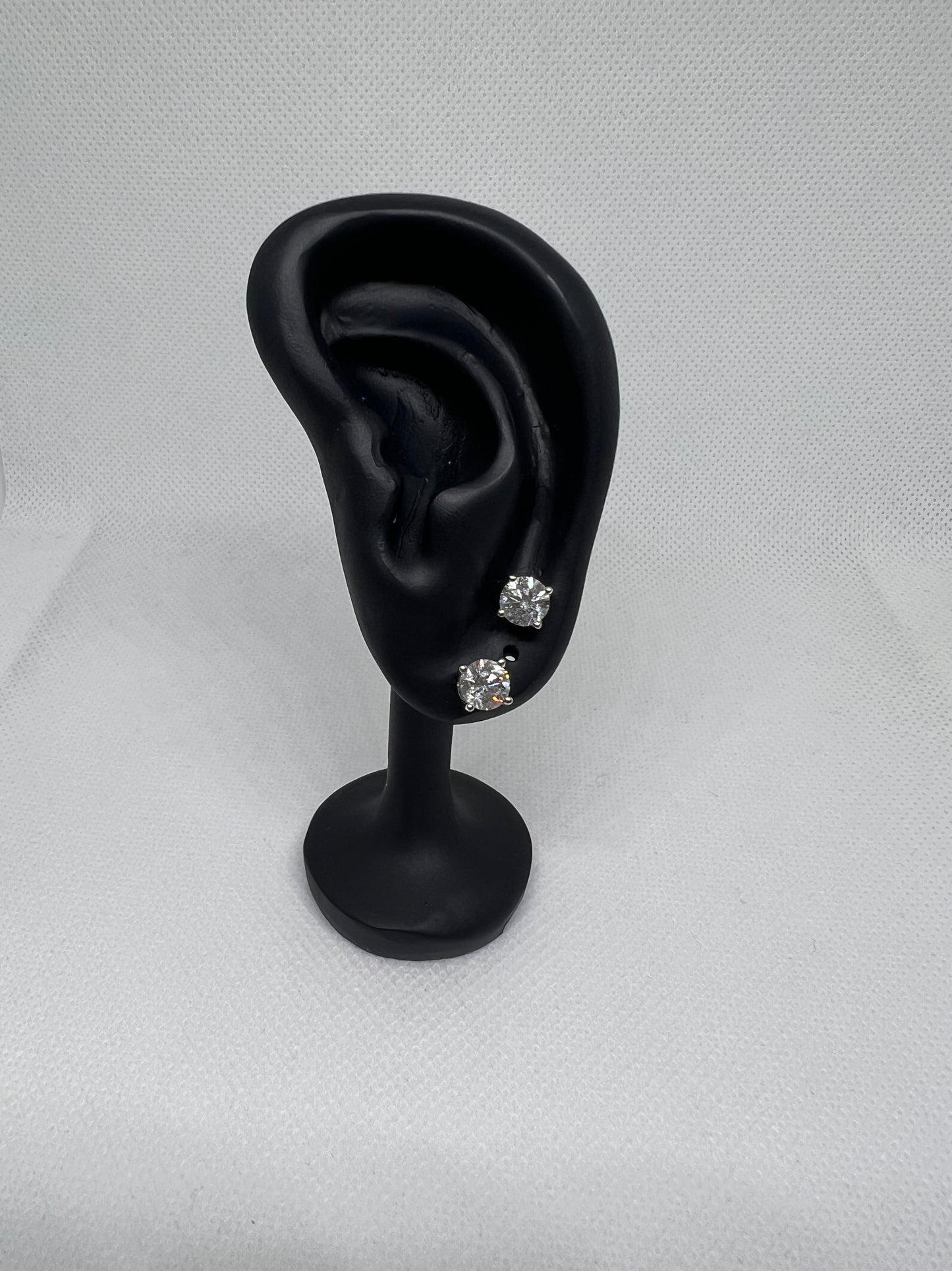 14K White Gold 1.5 Ct Solitaire Lab Grown Diamond Earrings - IGI CERTIFIED