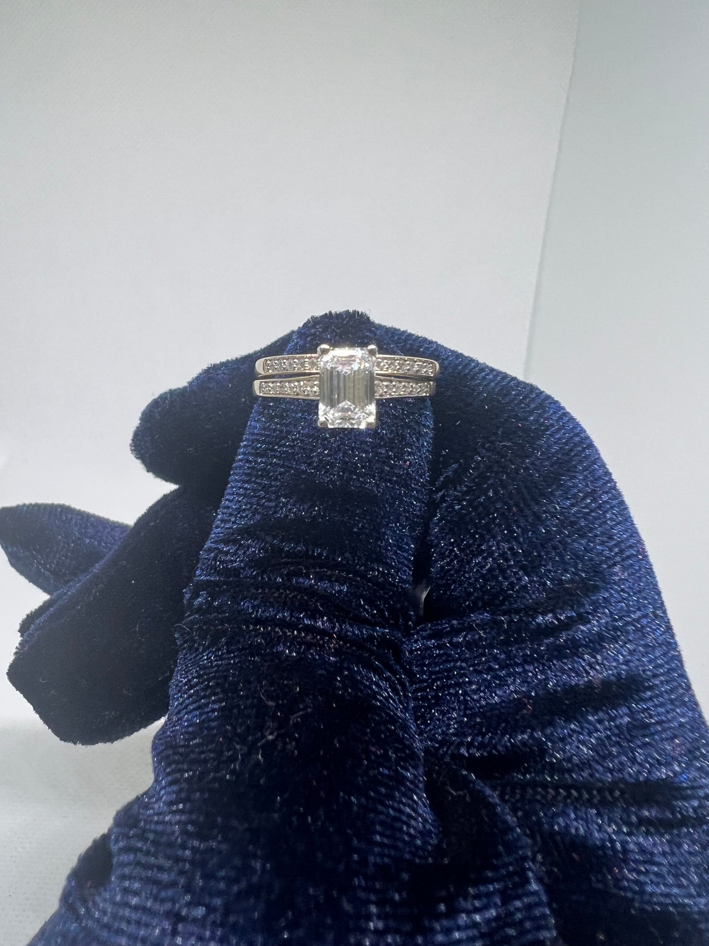 DC CERTIFIED Lab Grown Emerald Cut Diamond Bridal Set