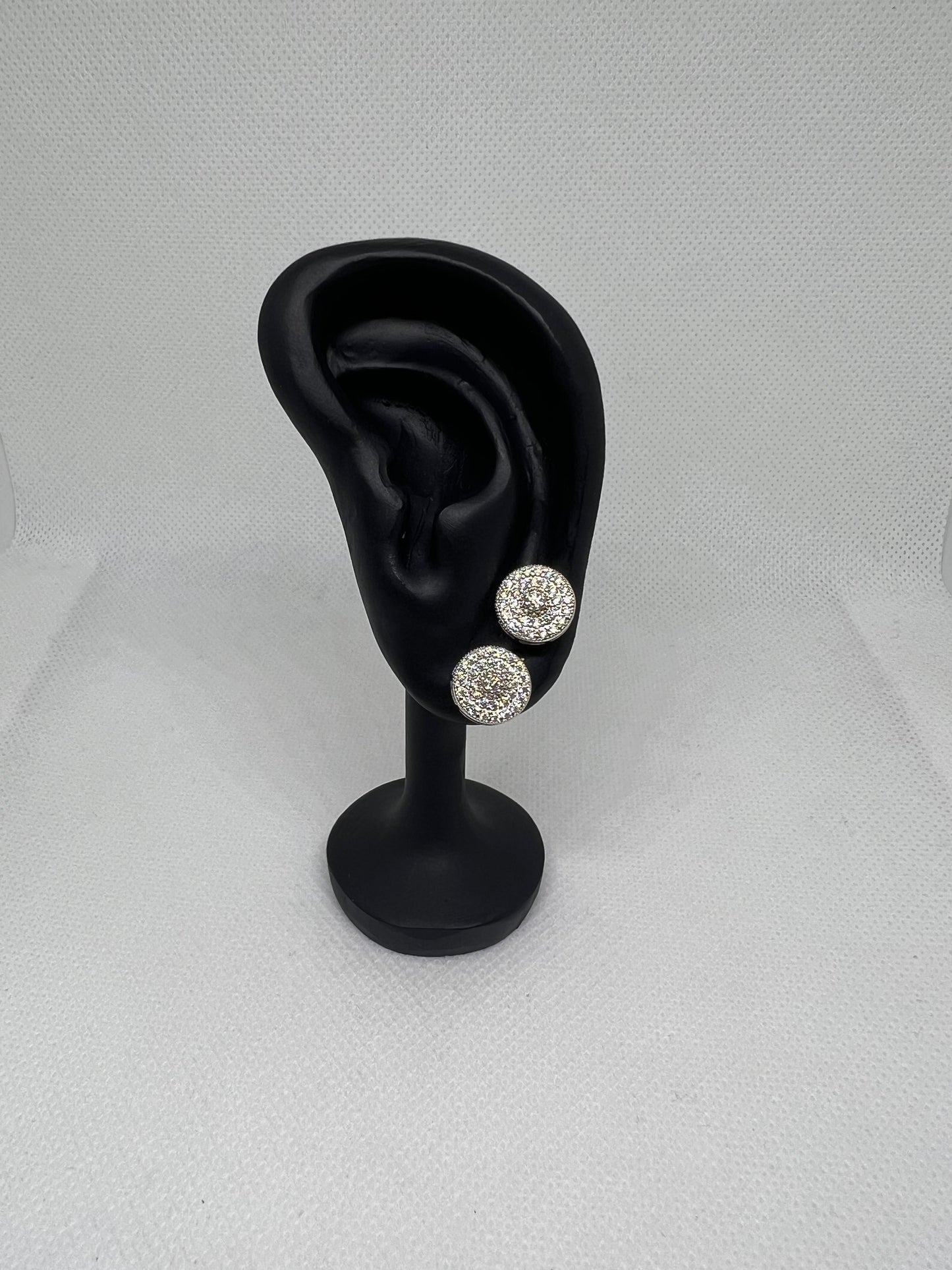 Sterling Silver Circle Glacier Moissanite Earrings