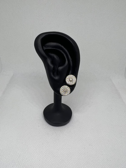 Sterling Silver Circle Glacier Moissanite Earrings