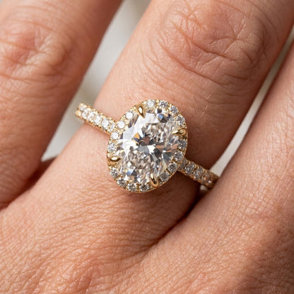 14K Yellow Gold Gold Oval Diamond Ring 1.25 CT Lab Grown