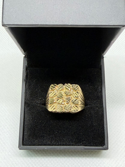 10K Solid Gold Nugget Ring - Size 8.5