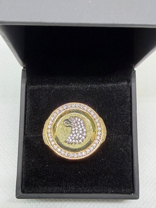 10K Solid Gold Glacier Eagle Ring - Size 10