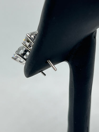 14K White Gold 1.5 Ct Solitaire Lab Grown Diamond Earrings - IGI CERTIFIED