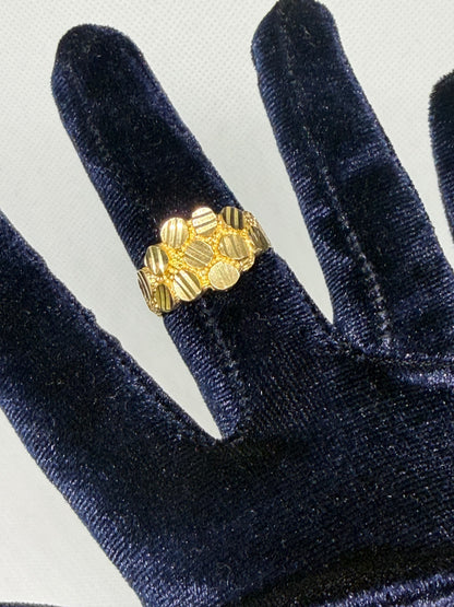 10K Solid Gold Nugget Ring - Size 11