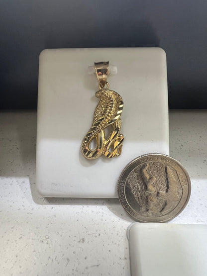 10K Gold Serpent Snake Pendant