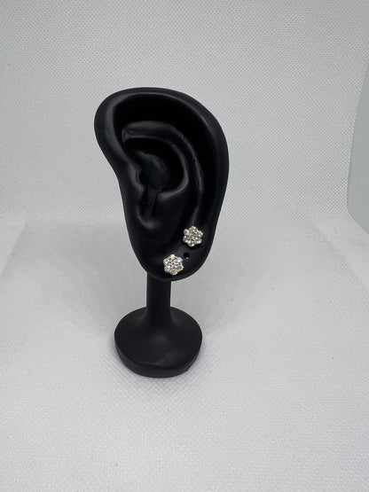 Sterling Silver Flower Moissanite Earrings