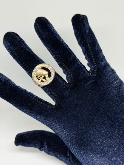 10K Solid Gold Nefertiti Ring - Size 11