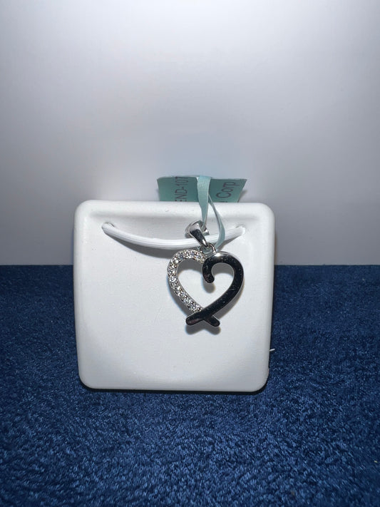 Silver Dainty Heart Moissanite Pendant
