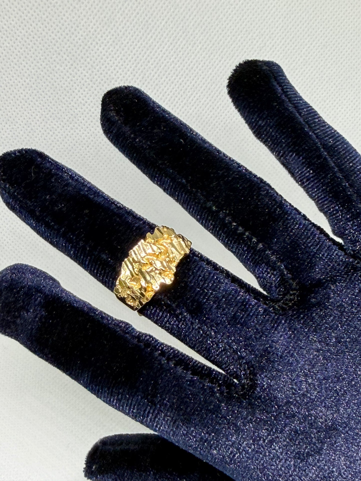 10K Solid Gold Nugget Ring - Size 10