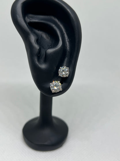 14K White Gold 2 Ct Lab Grown Diamond Earrings - IGI CERTIFIED