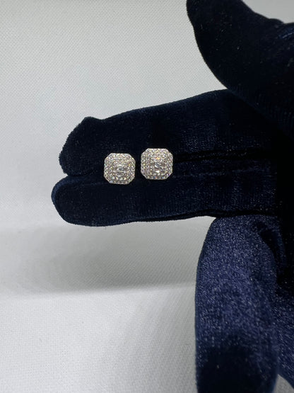 Sterling Silver Glacier Mountain Moissanite Earrings