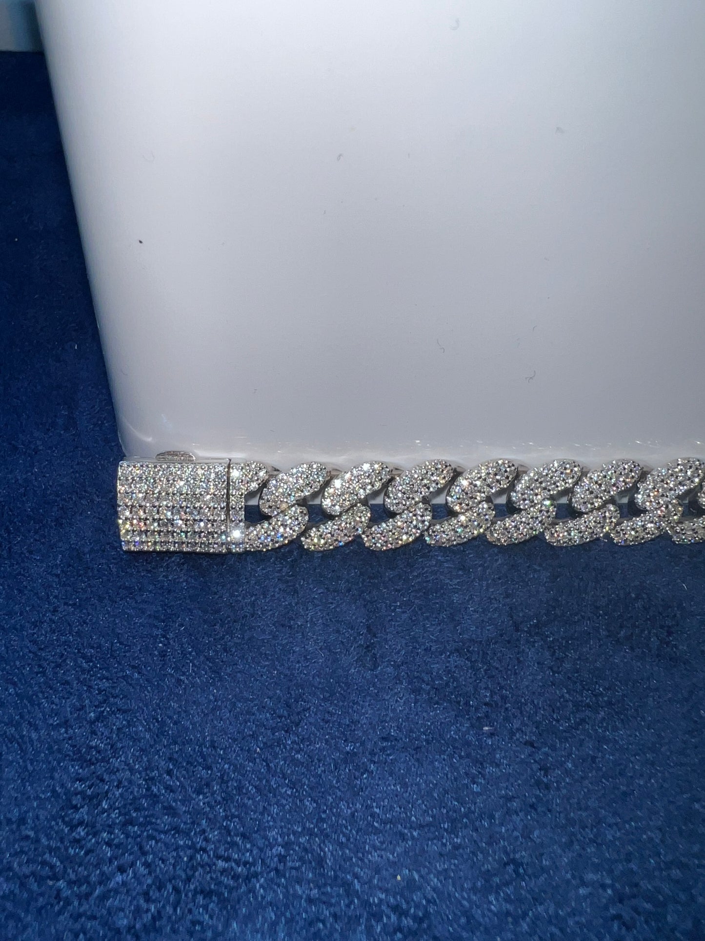 Silver Miami Cuban Moissanite Bracelet
