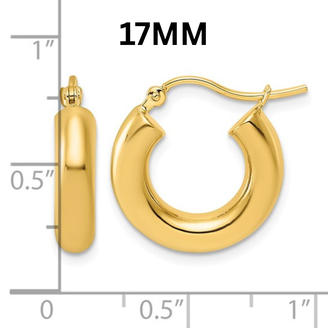 10K Gold Hoop Huggies 4MM (Clasp Style)