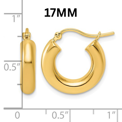 10K Gold Hoop Huggies 4MM (Clasp Style)