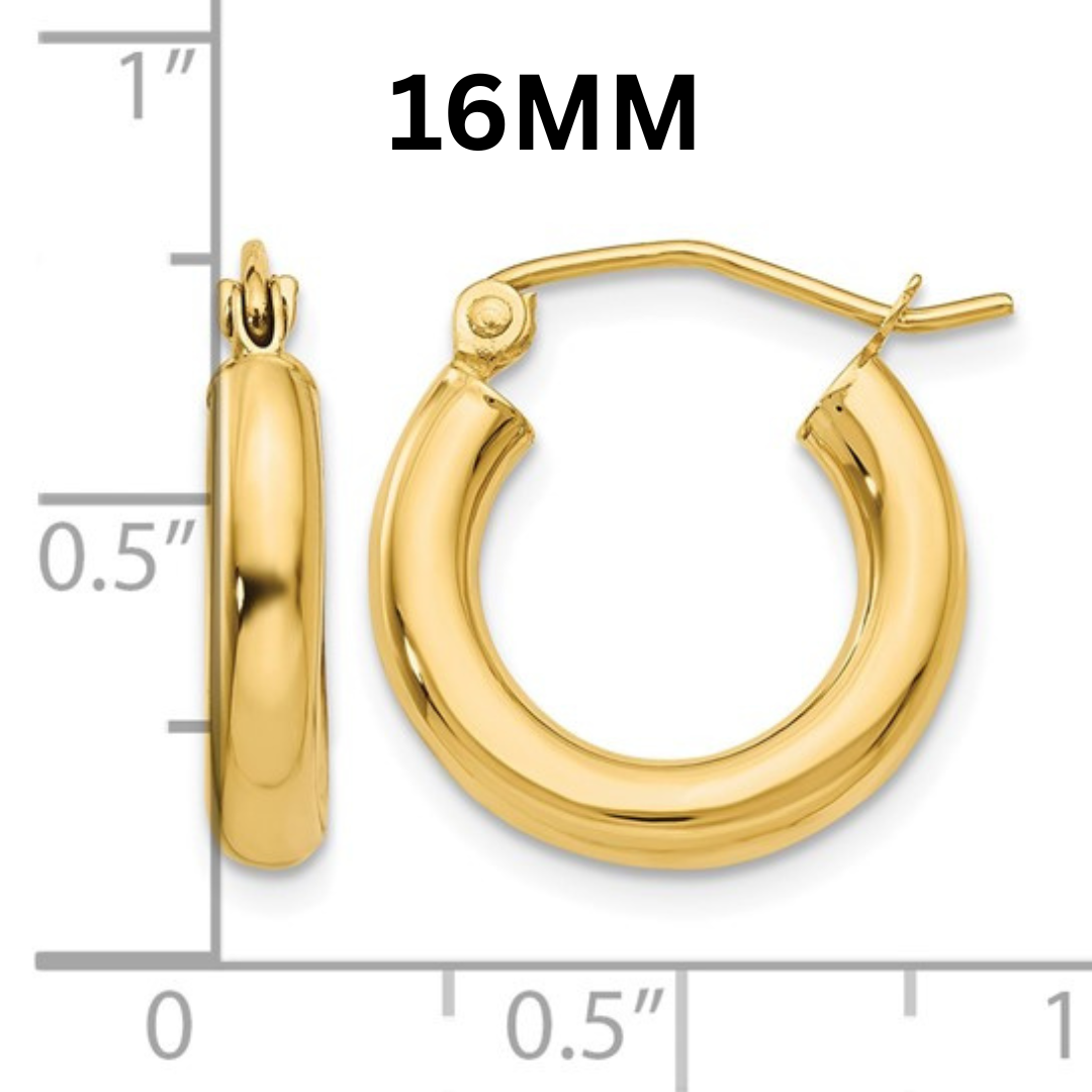 10K Gold Hoop Huggies 3MM (Clasp Style)