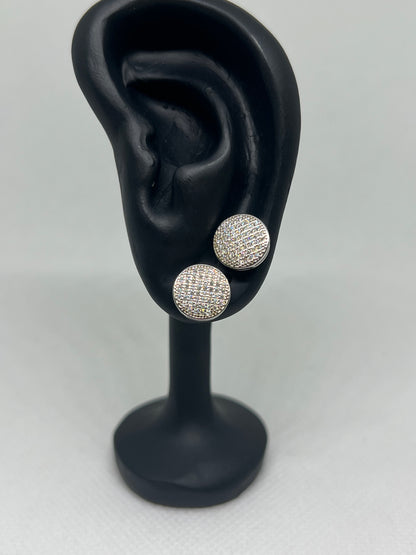 Sterling Silver Flat Moissanite Earrings