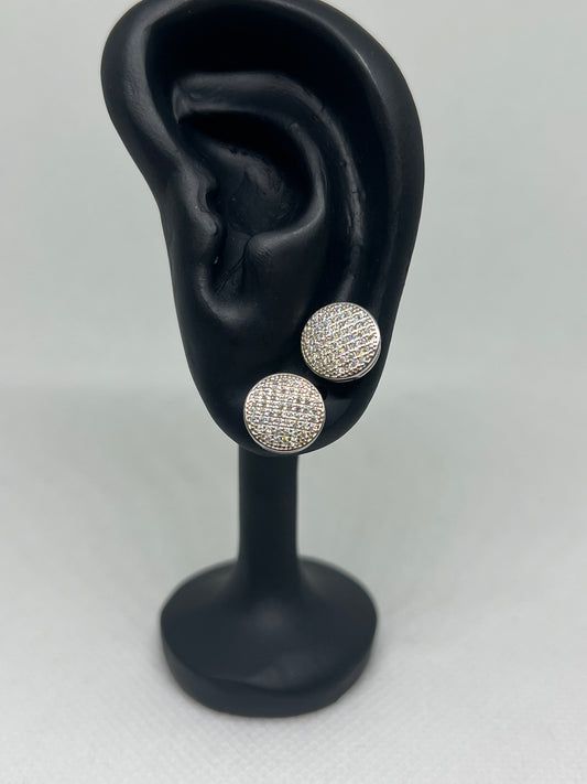 Sterling Silver Flat Moissanite Earrings