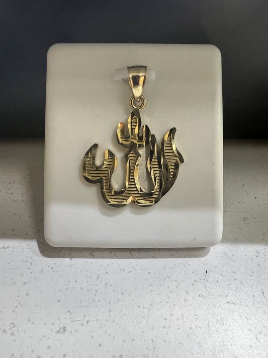 10K Gold Arabic Pendant
