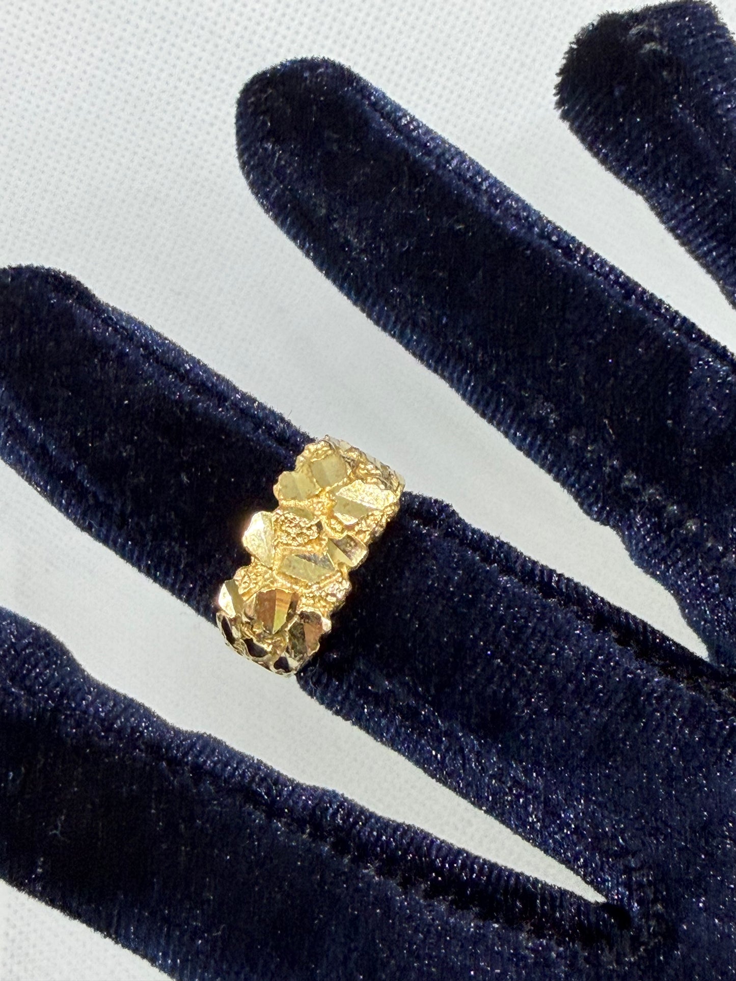 10K Solid Gold Nugget Ring - Size 7