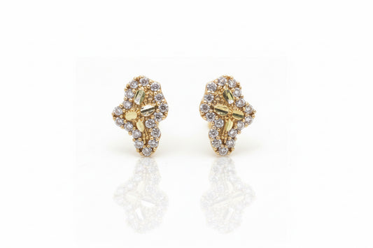 10K Glacier Cut Standard Nugget Earrings