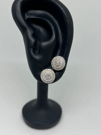 Sterling Silver Glacier Moissanite Circle Earrings