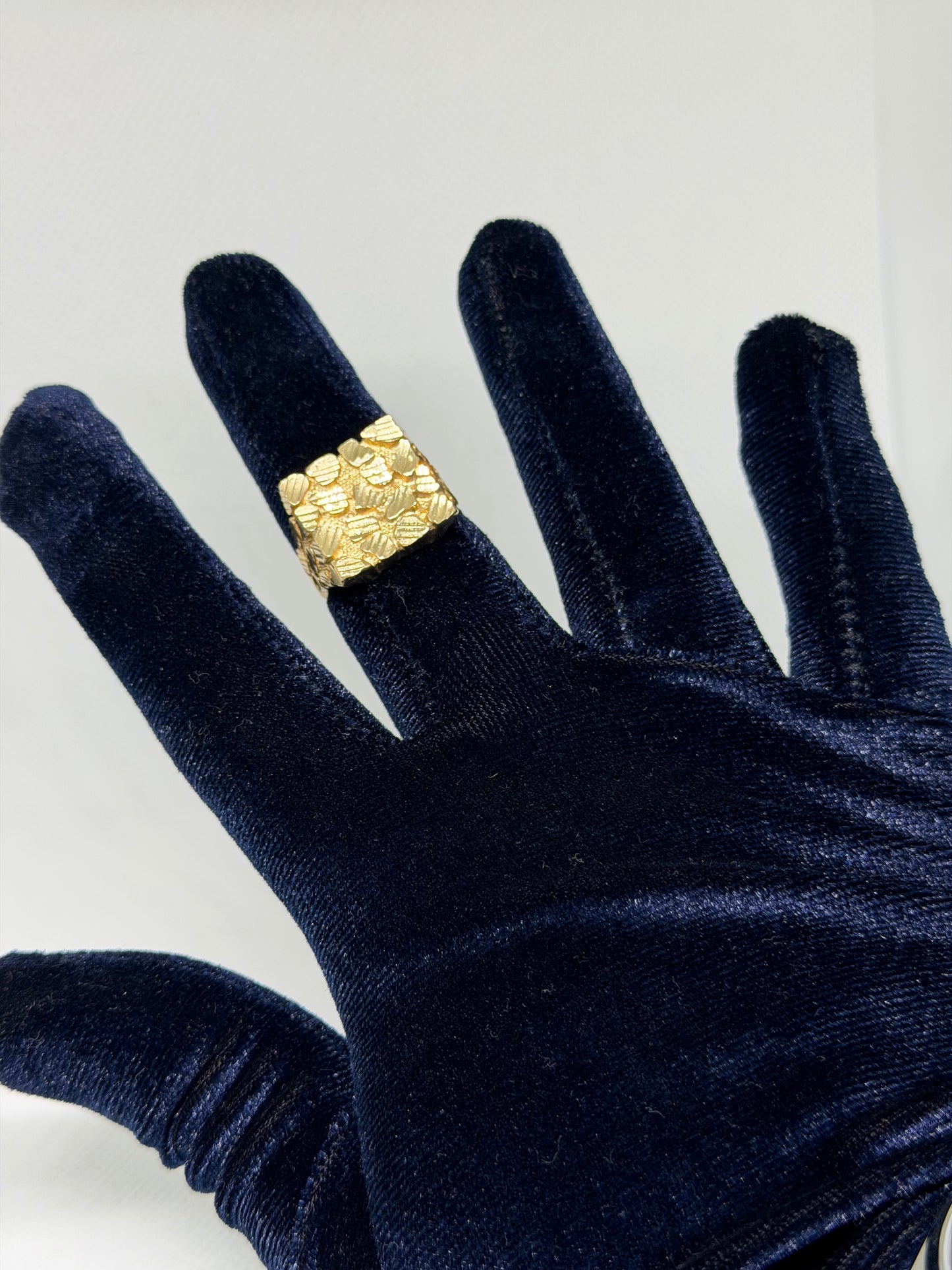 10K Solid Gold Nugget Ring - Size 9.5