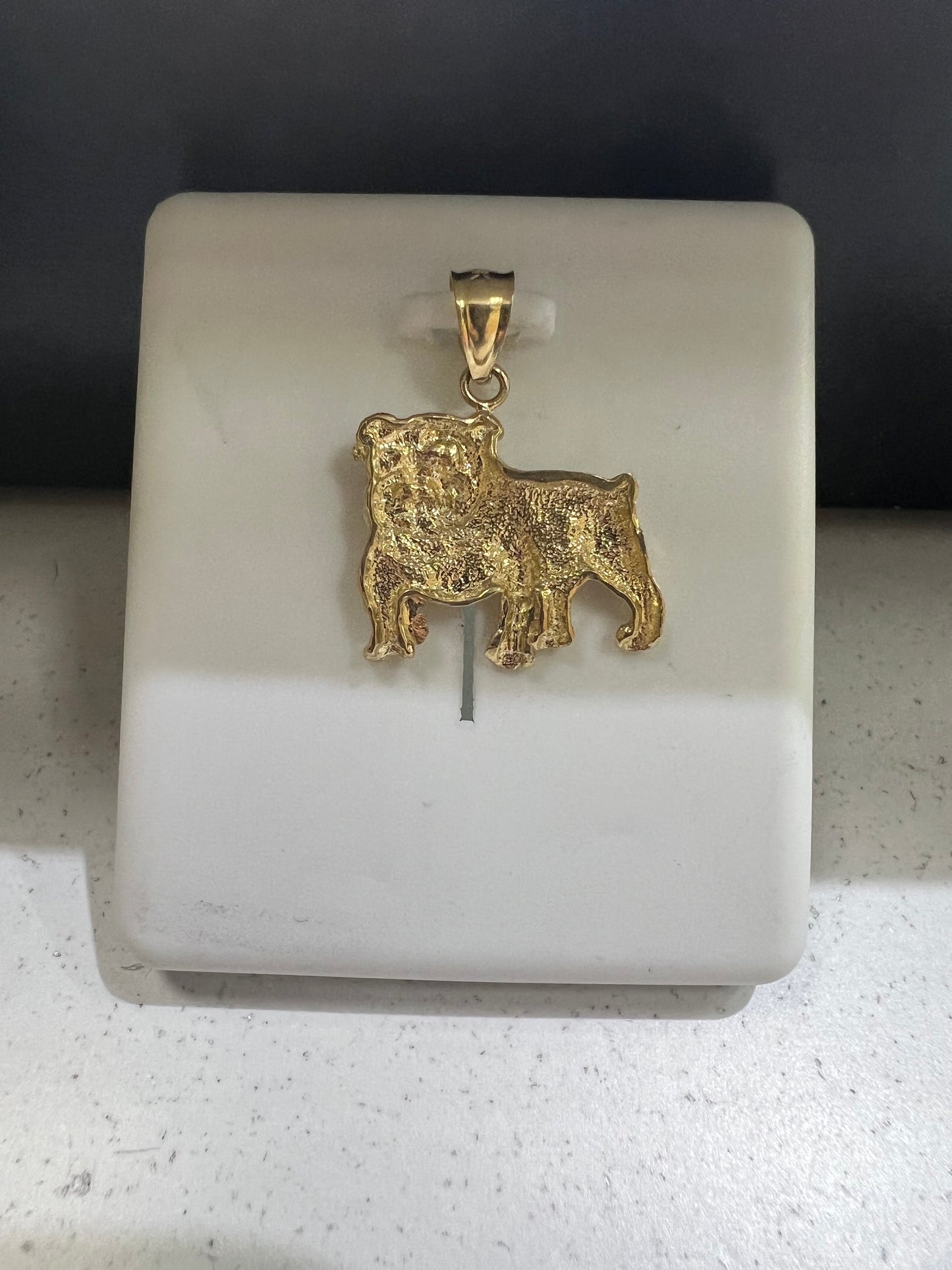 10K Gold Bulldog Pendant