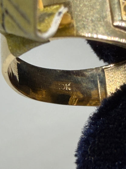 10K Solid Gold Black Onyx Ring - Size 11