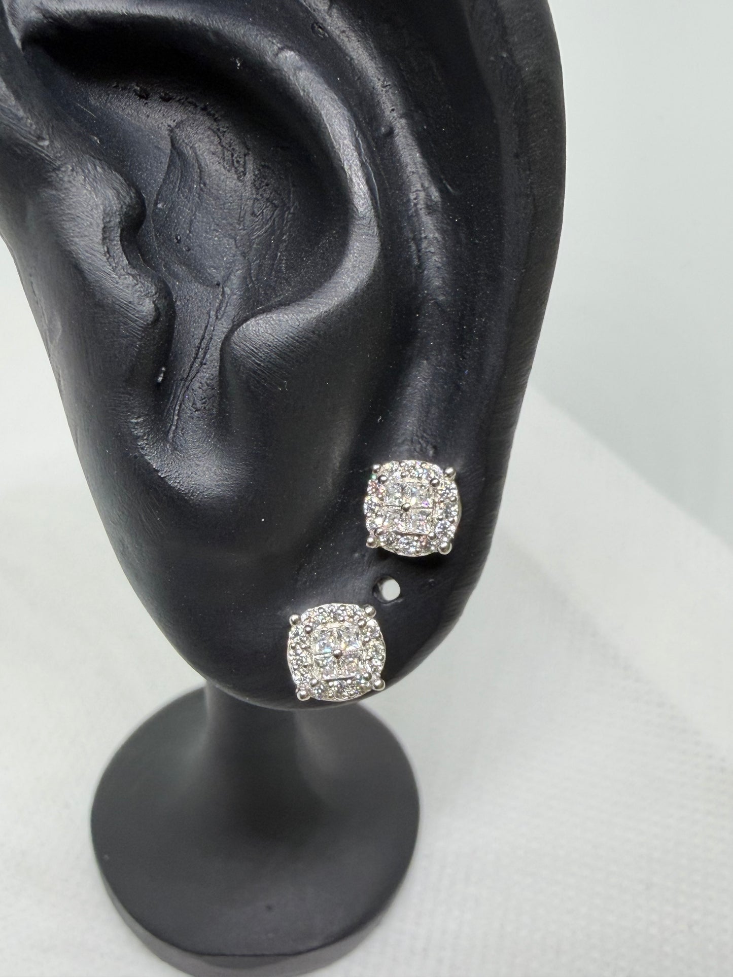 Sterling Silver Quad Moissanite Earrings