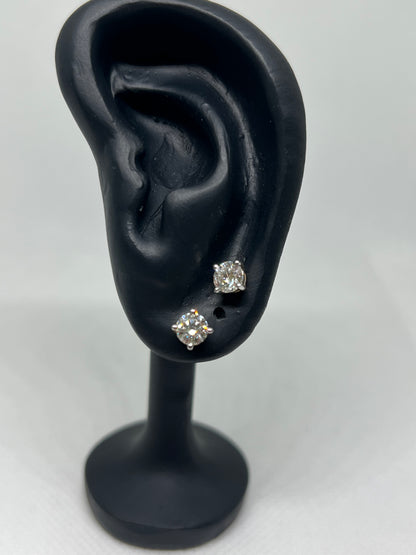 14K Yellow Gold 1 Ct Lab Grown Diamond Earrings - IGI CERTIFIED