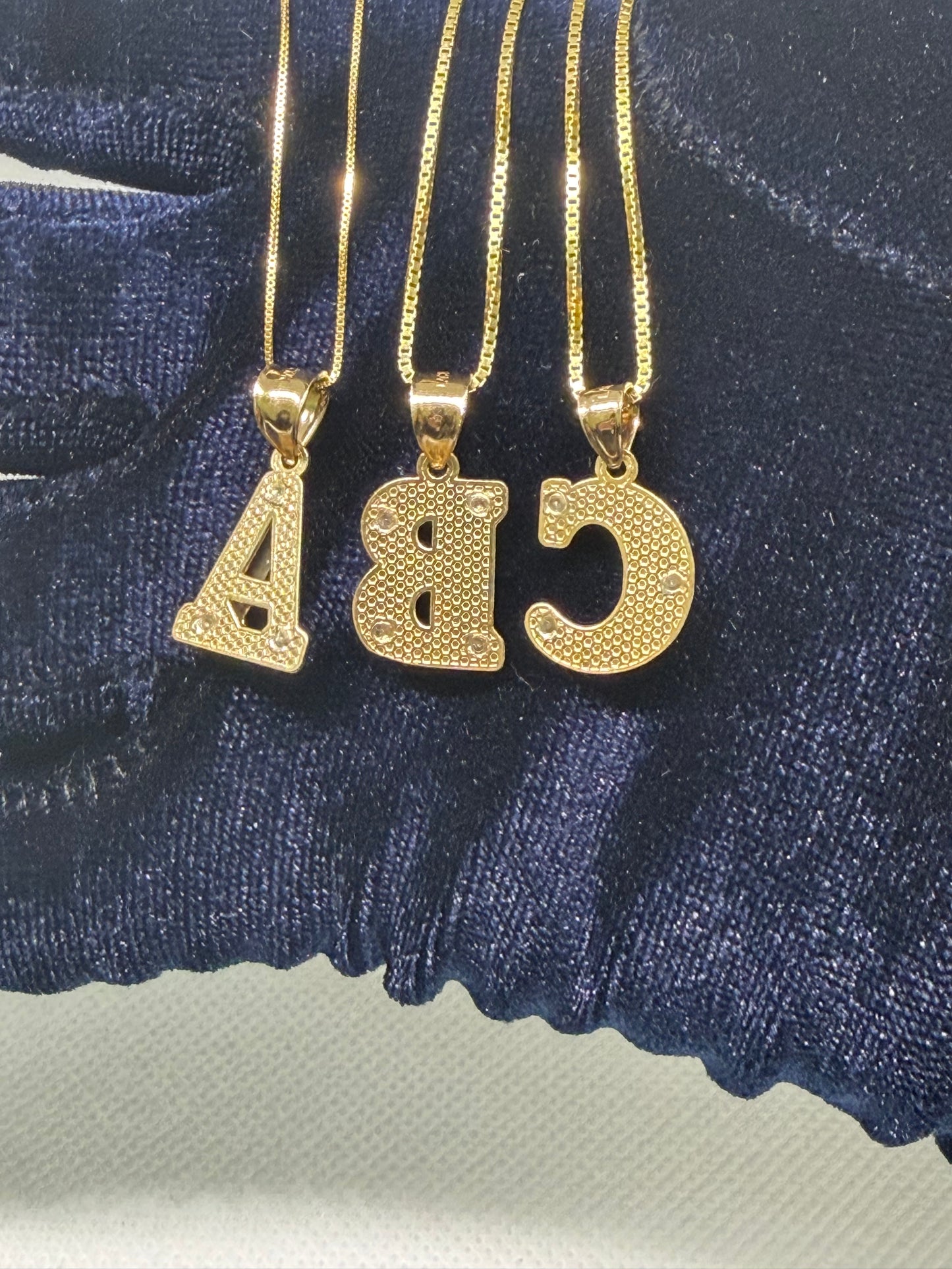 10K Solid Gold Double Plated Initial Pendants
