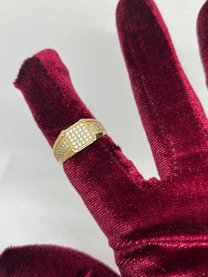 10K Solid Gold Mens Ring - Chain Included